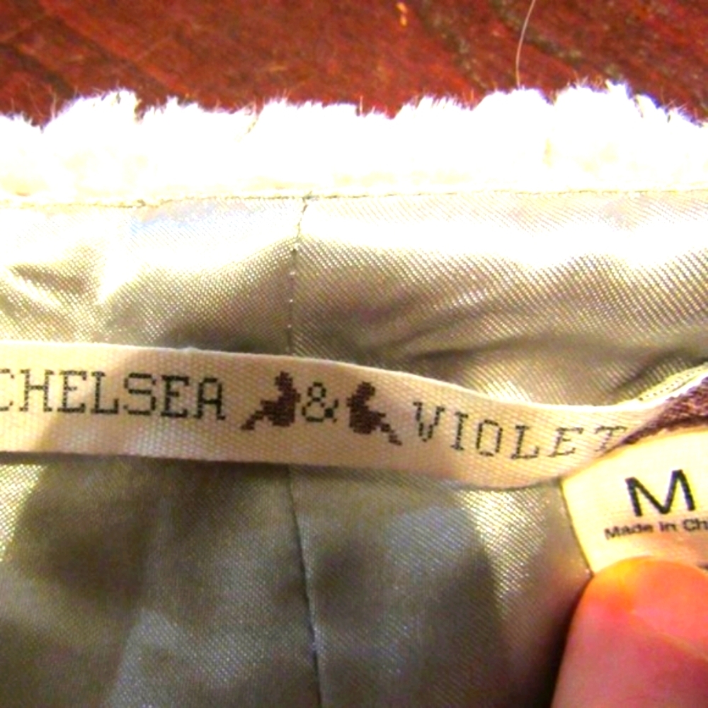 🪽 Cream Faux Fur Evening Jacket with Mocha Satin Lining - MJ - Picture 14 of 15